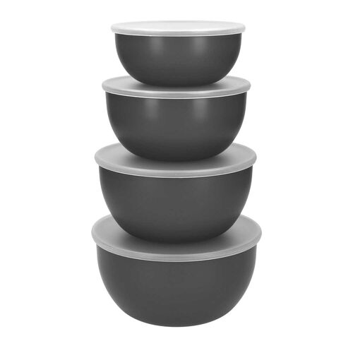 KitchenAid Meal Prep Bowls With Lids Set Of Four Charcoal Grey